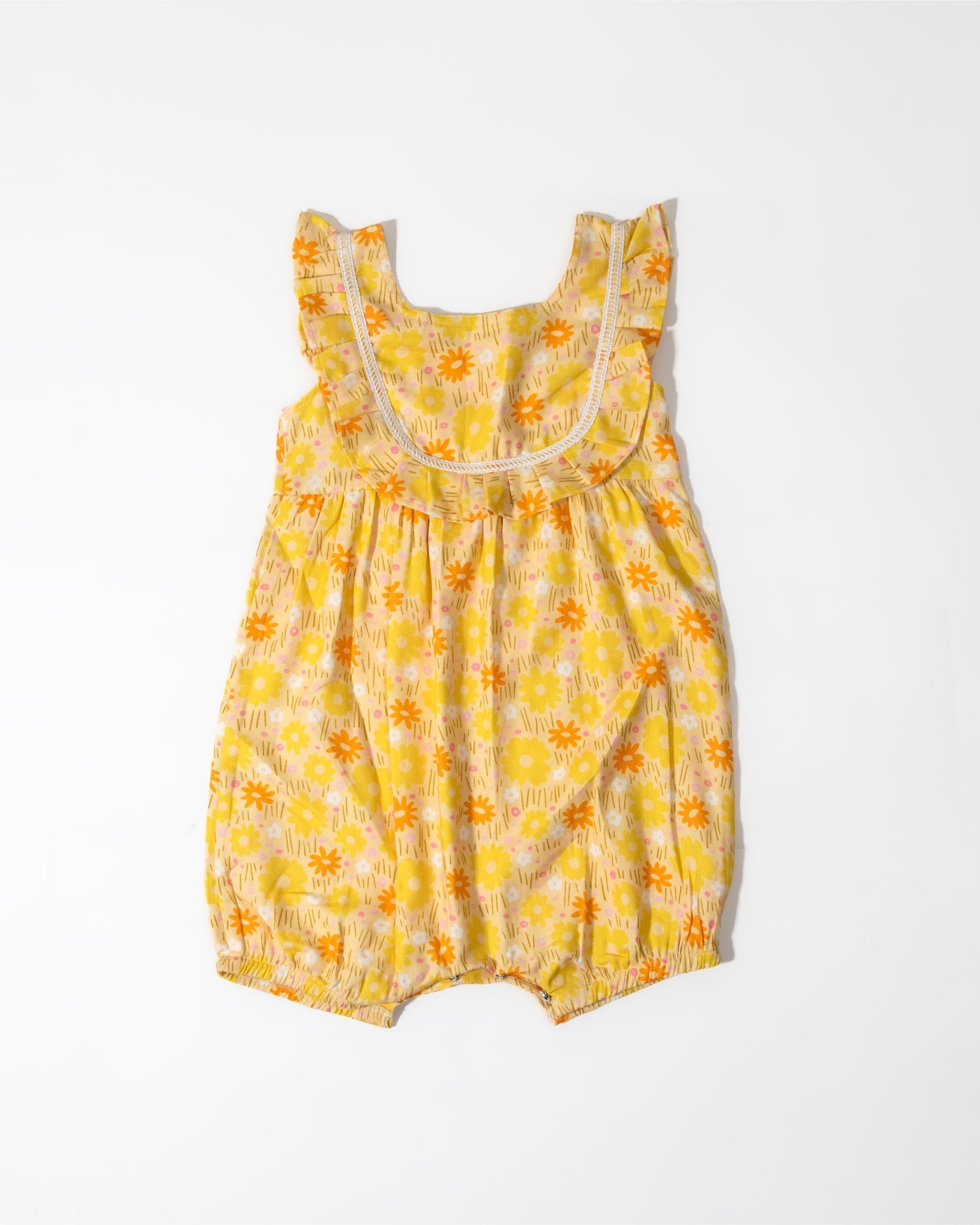 Bright Yellow Frill Bib Onesie