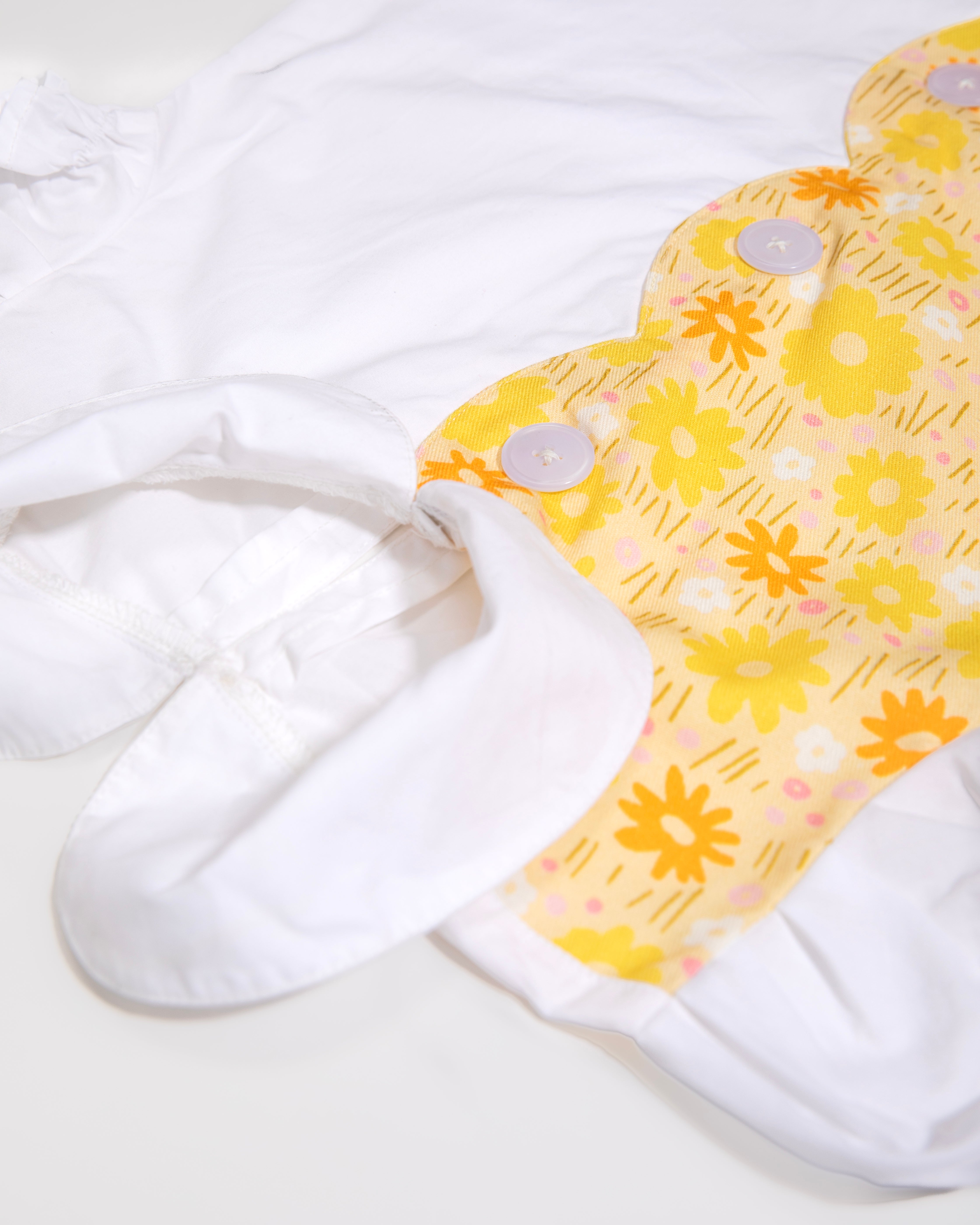 Girls Two-Tone Peter Pan Collar Dress – Soft Cotton, Scalloped Edges, Special Occasion Wear (0–8 Years)