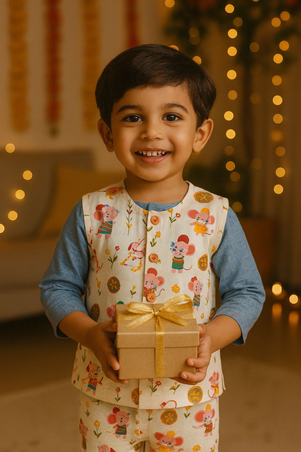 Kurta Pajama Waistcoat Set – Boys | Half Balloon